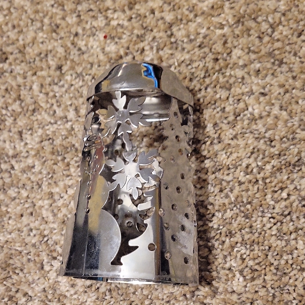 Silver Snowflake Candle Holder